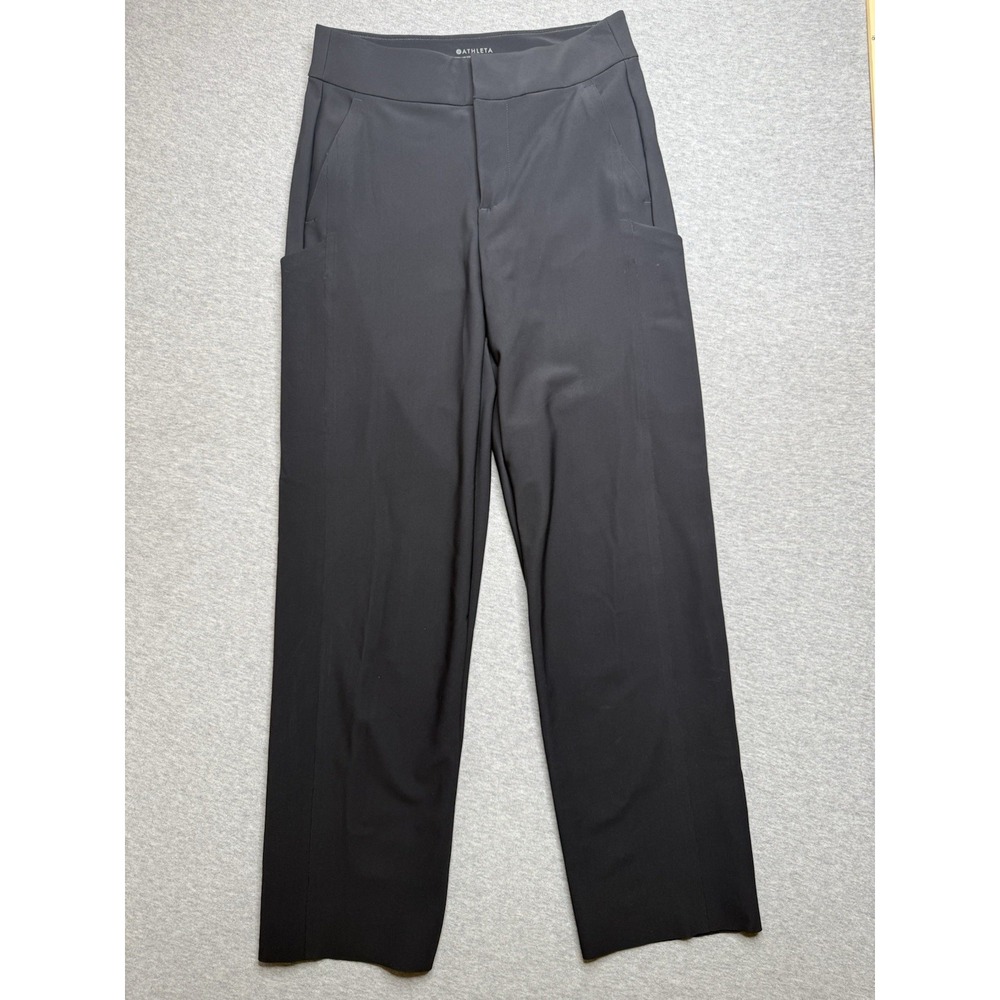 ATHLETA Size 0 Black Stellar Slim Straight Crop Athletic Commuter Pants